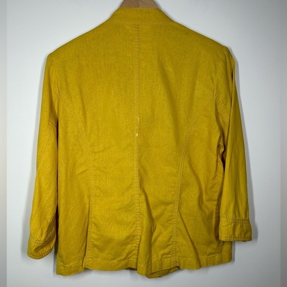 NORTHERN Reflections Mustard Yellow Linen Blend Jacket Medium - Picture 8 of 8